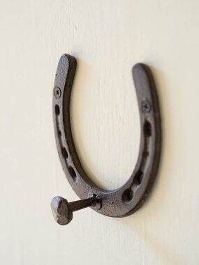Cast Iron Horseshoe Hook NEW